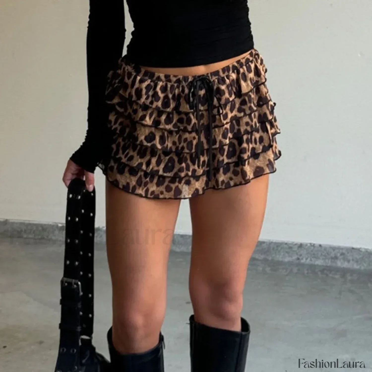 Leopard Layered A-Line Skirt - Image 9