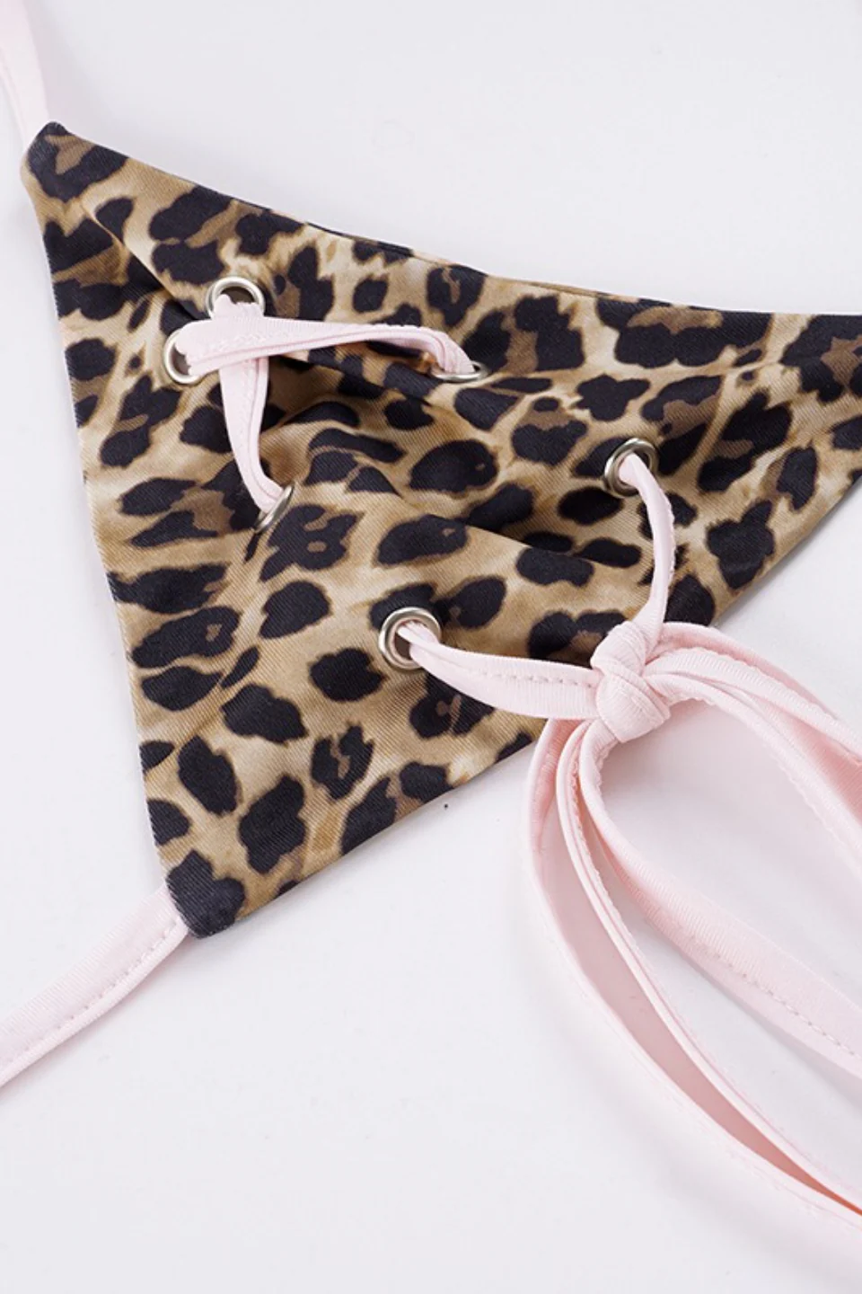 Leopard Print Halter Tie Low Rise Two Piece Swim Set - Image 7