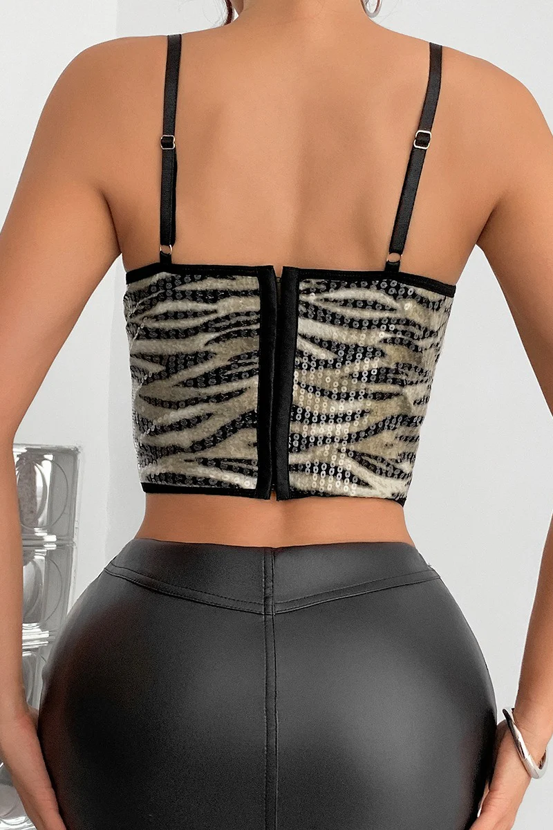 Leopard Sequin Bodycon Tank Top - Image 12