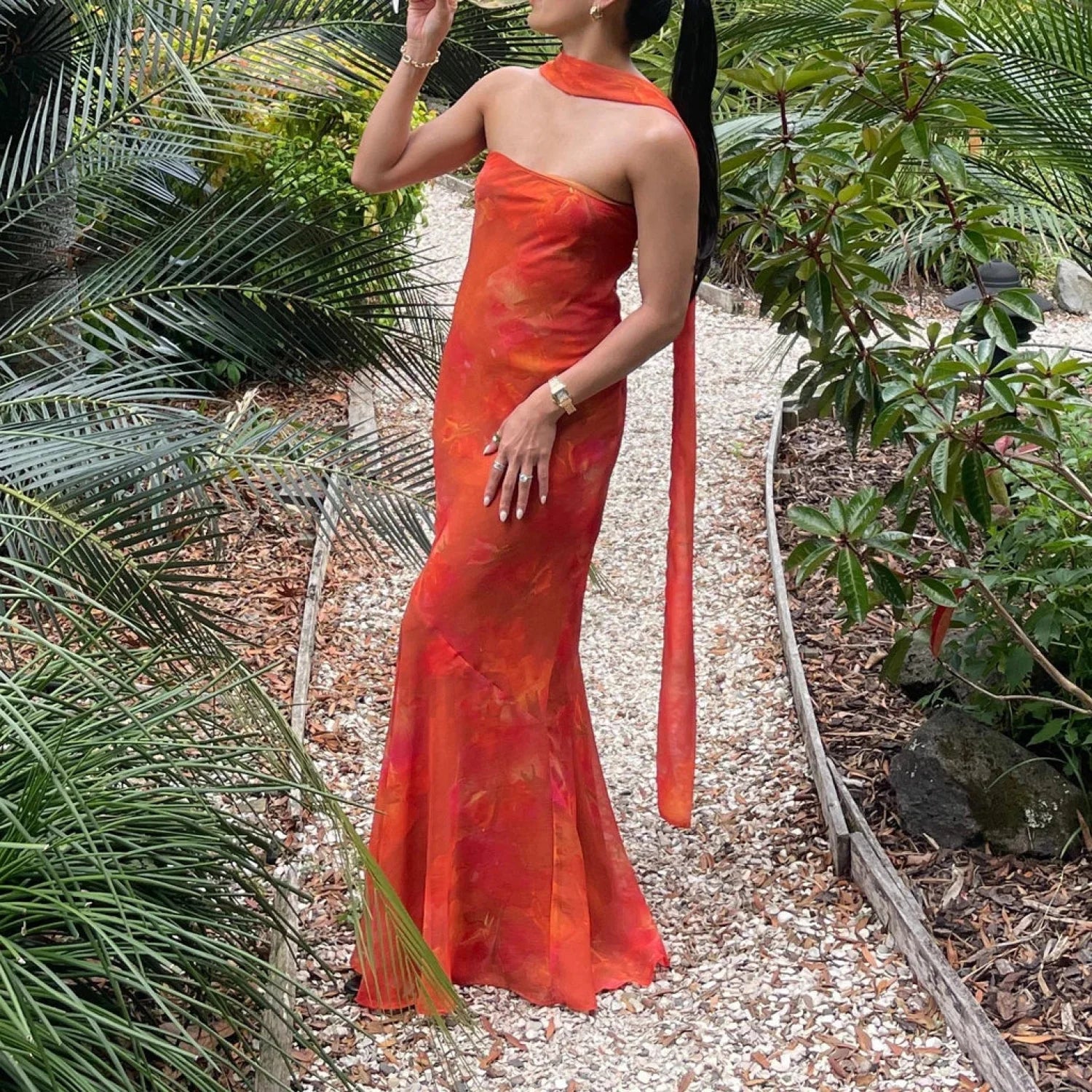 Leopard Strapless Mermaid Floral Dress - Image 5