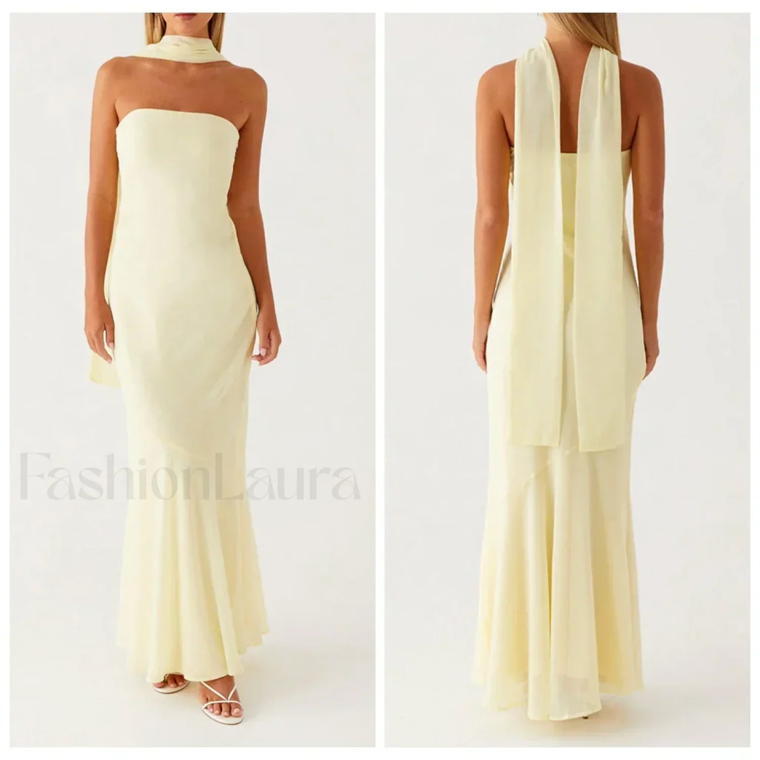 Leopard Strapless Mermaid Floral Dress - Image 7