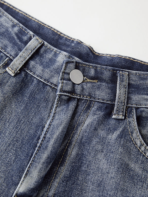 Letter Patch Faded Boyfriend Jeans - Image 15