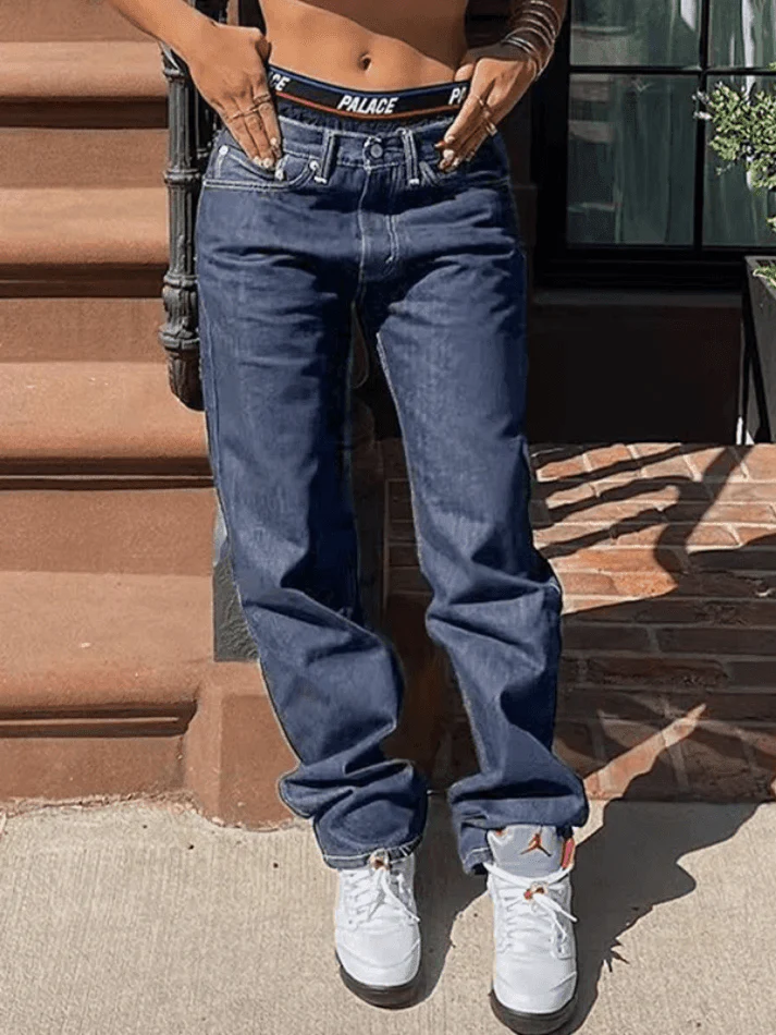 Light Wash Denim Boyfriend Jeans - Image 33