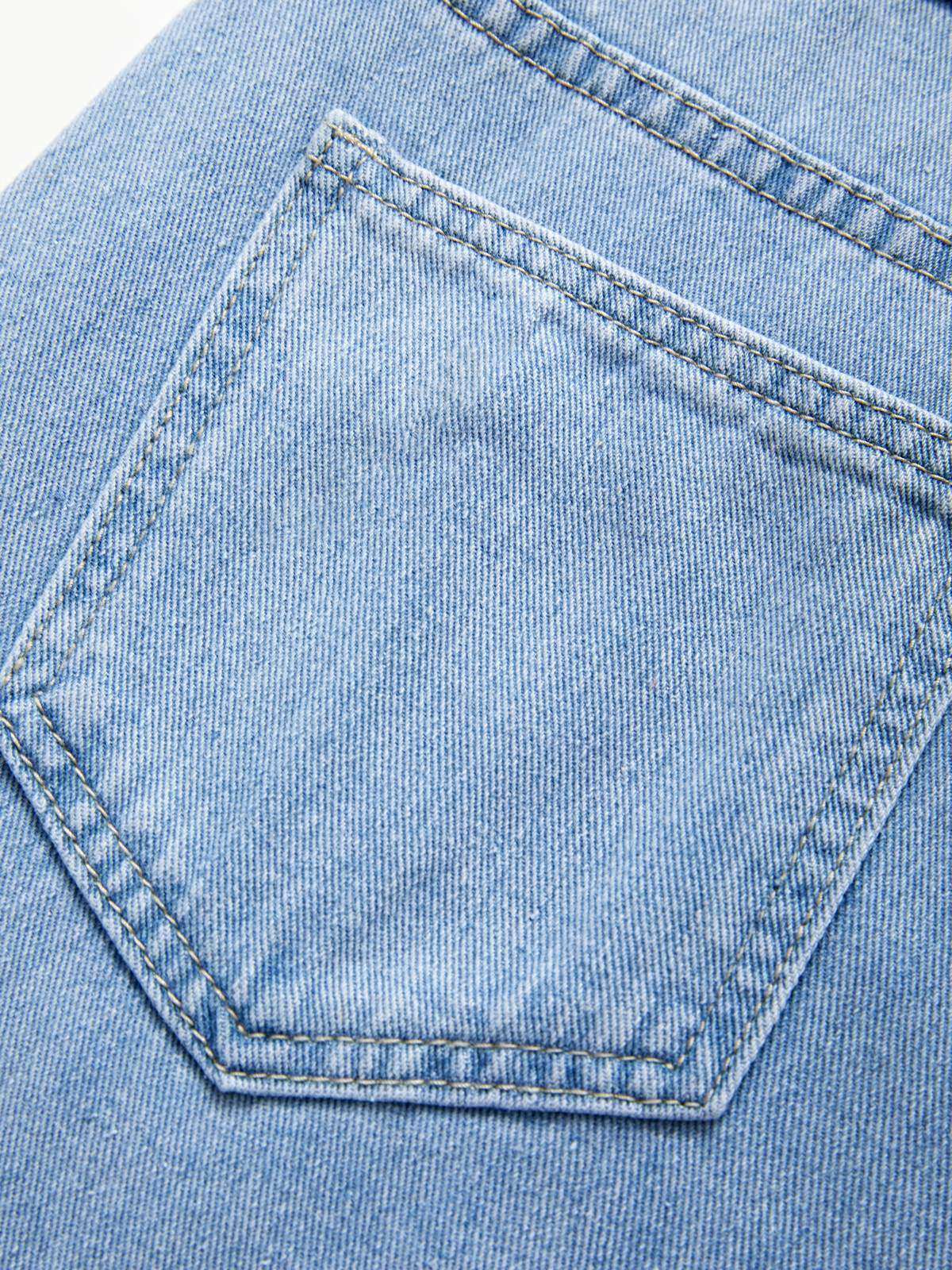 Light Wash Denim Boyfriend Jeans - Image 45
