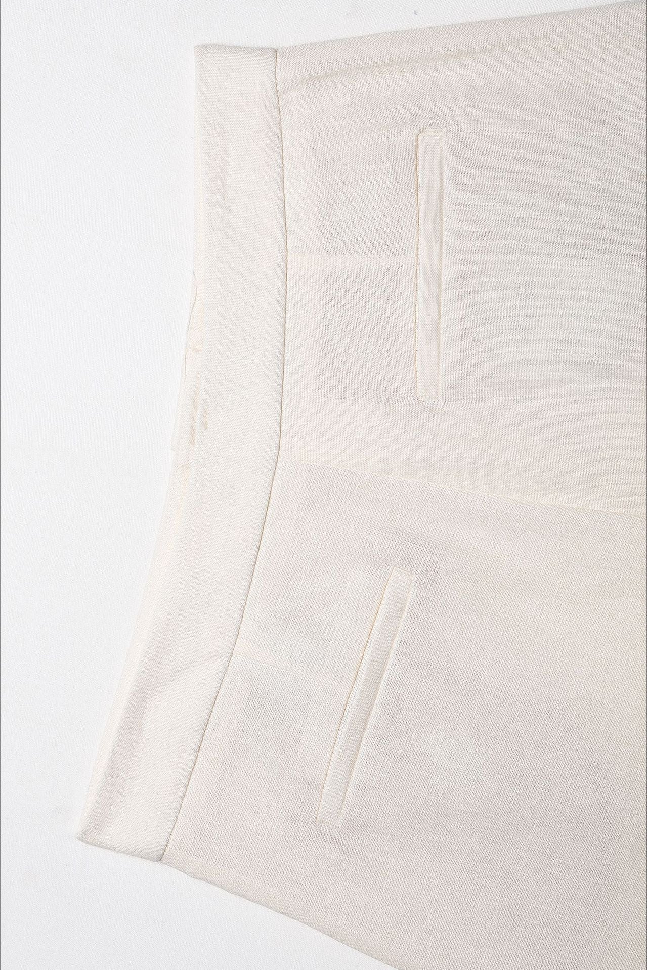 Linen Blend Pleated Casual Shorts - Image 6