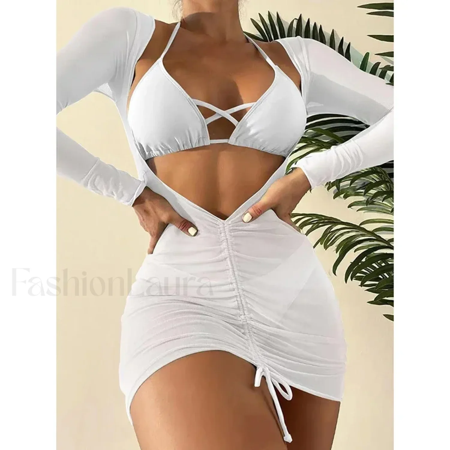 Long Sleeve Drawstring Three Piece Set - Image 15