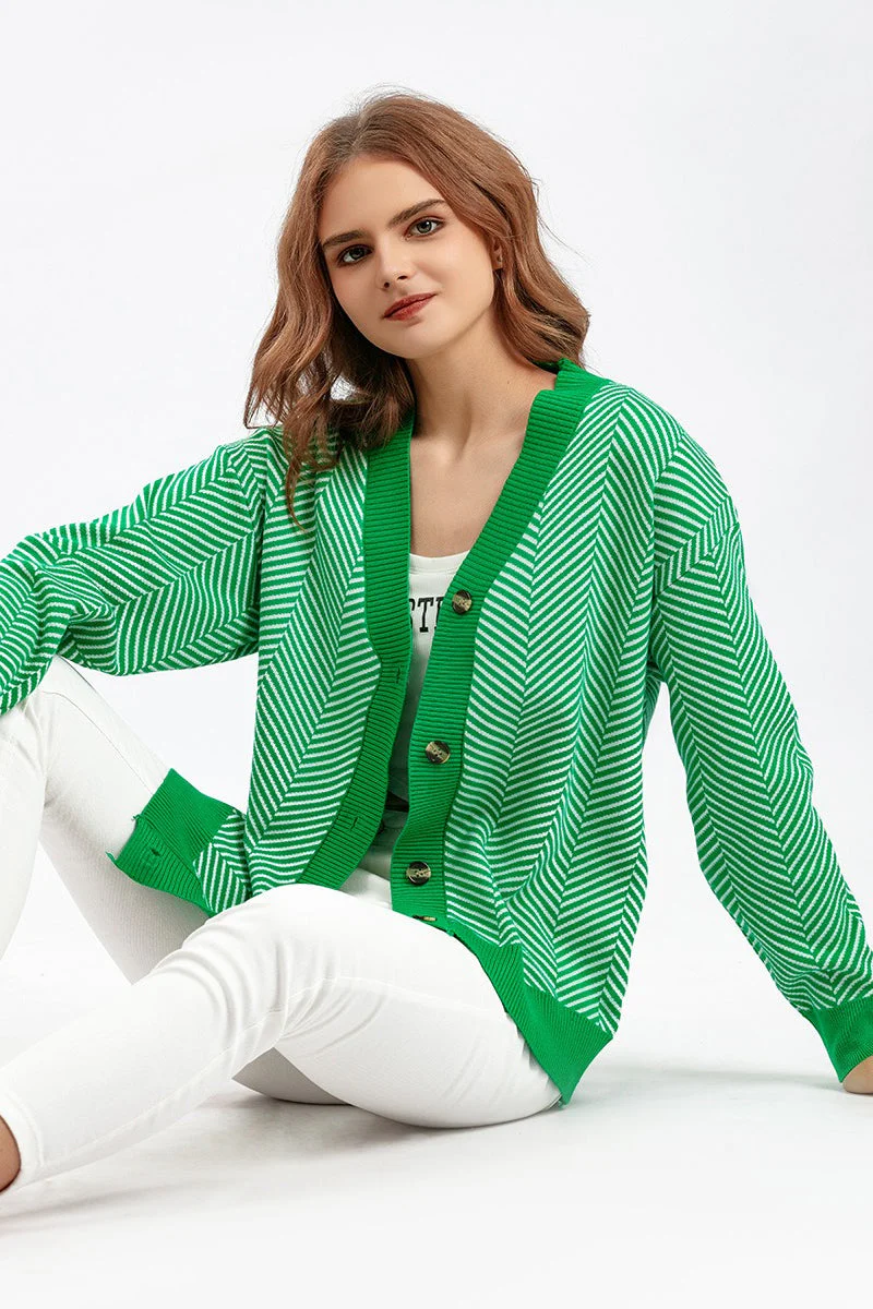 Long Sleeve Loose Knit Cardigan Sweater - Image 18