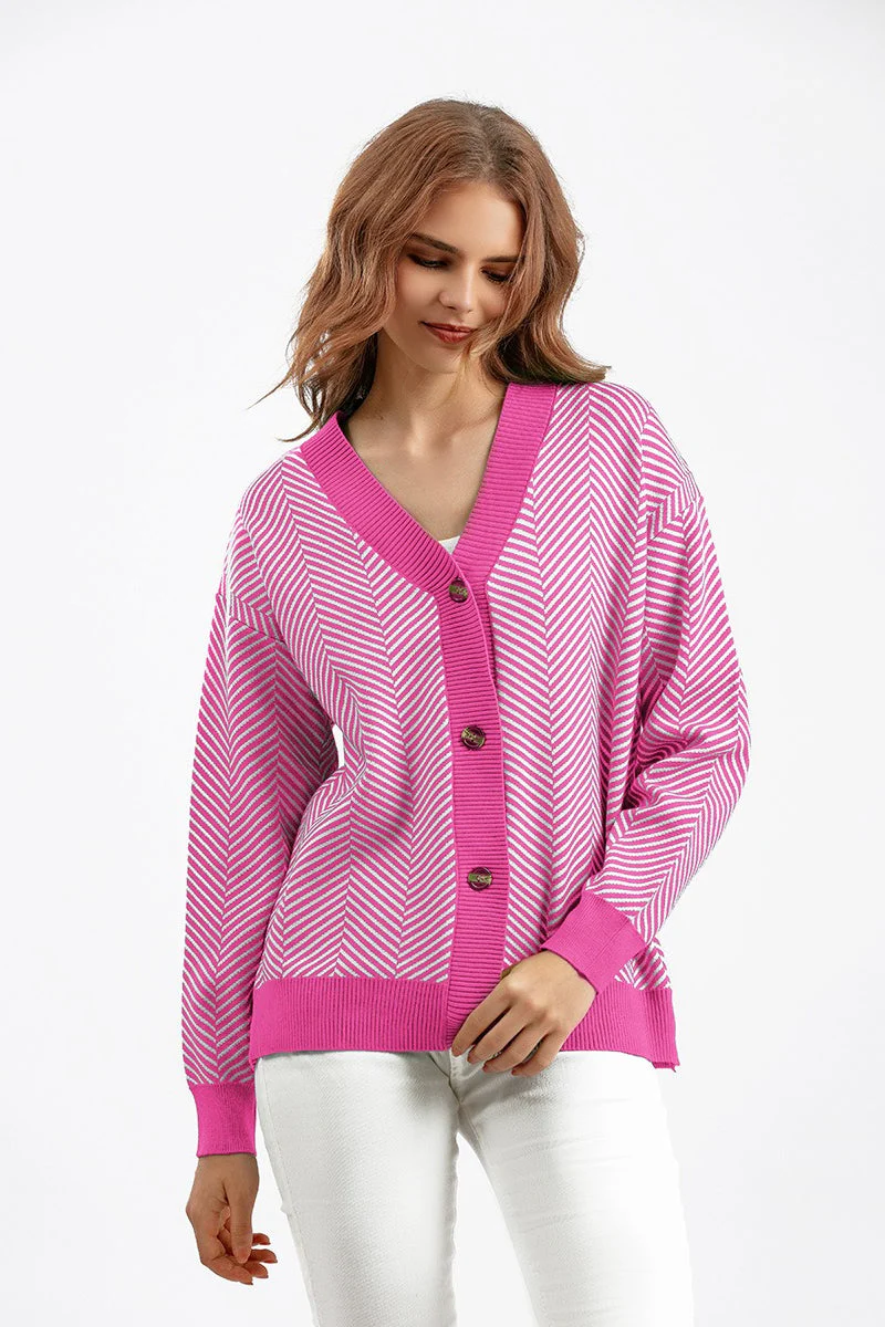 Long Sleeve Loose Knit Cardigan Sweater - Image 19