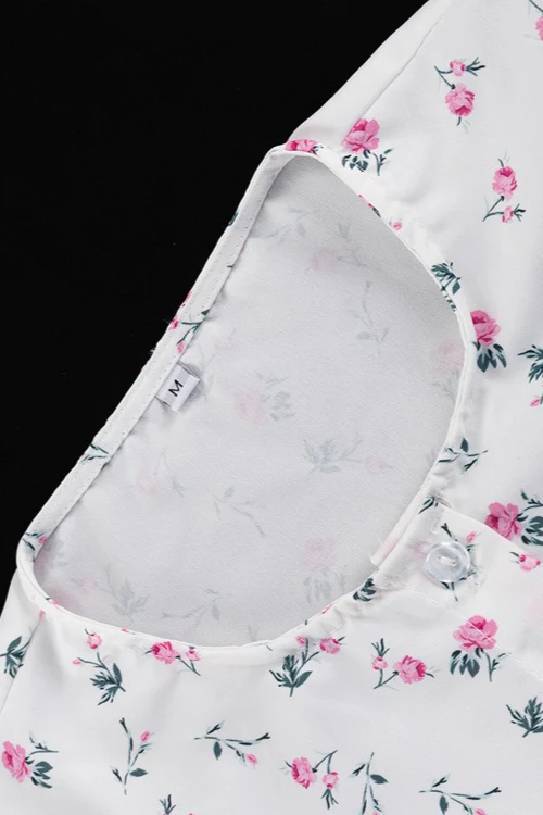 Romantic Ruffled Long Sleeve Mini Floral Dress - Image 6