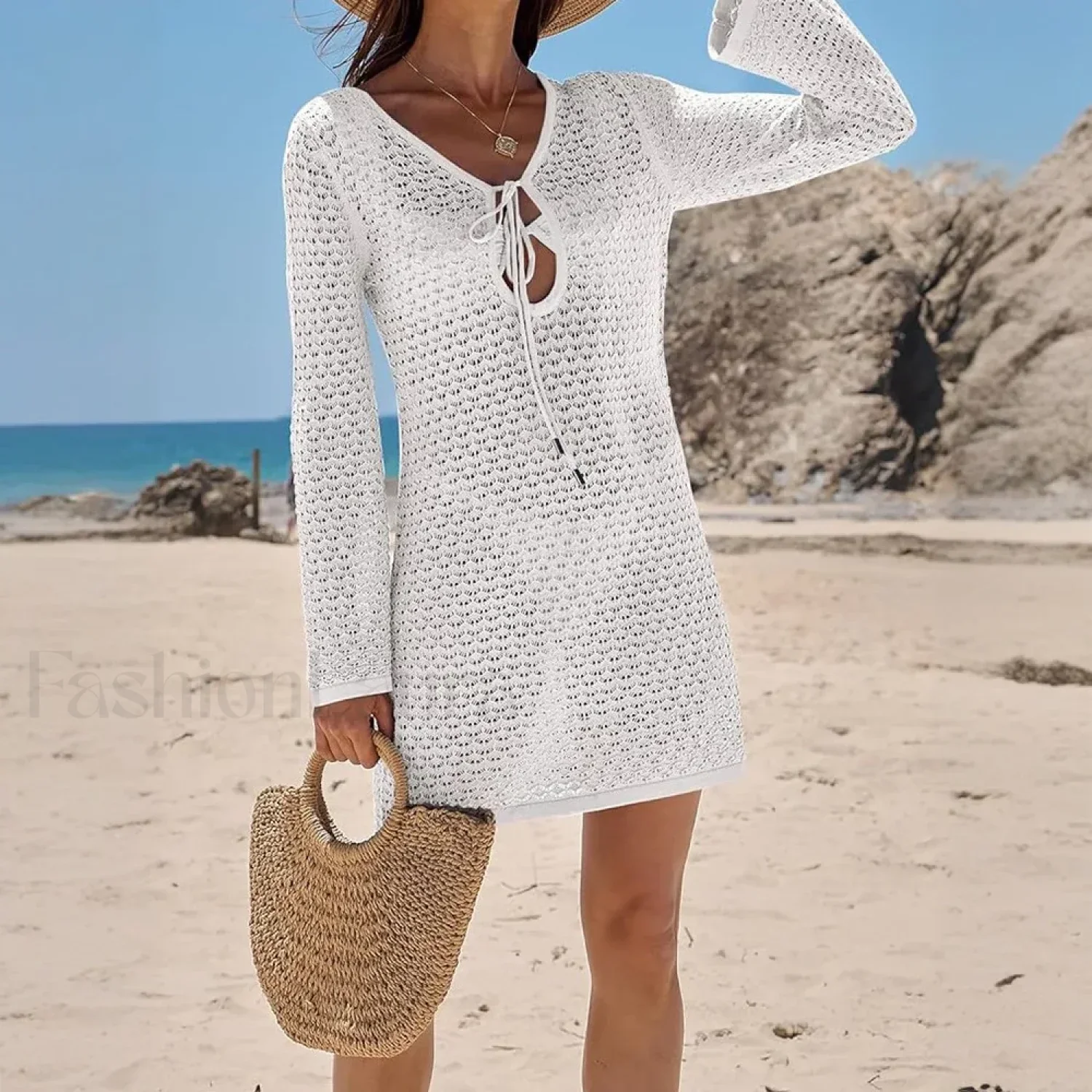 Long Sleeve Shirt Beach Cover Up - Image 7
