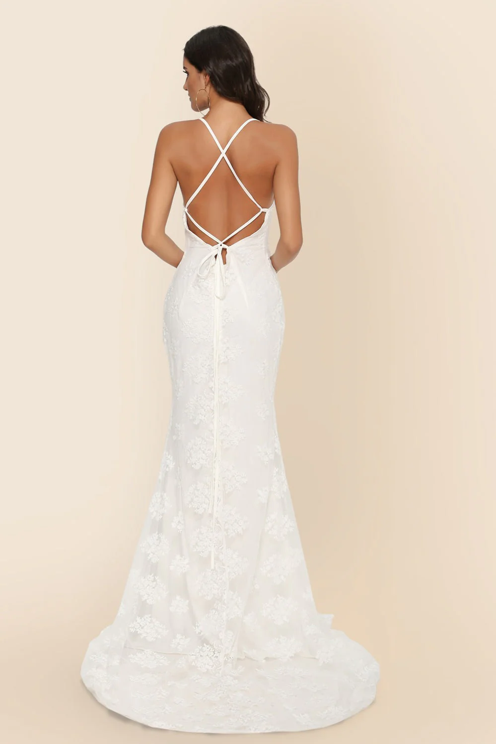 Long Sleeveless Cathedral Train Formal Dress - Image 4