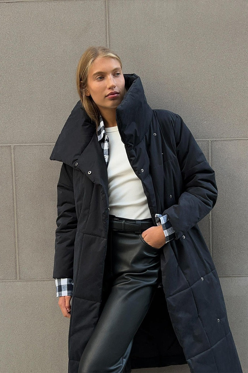 Long Stand Collar Puffer Jacket - Image 17