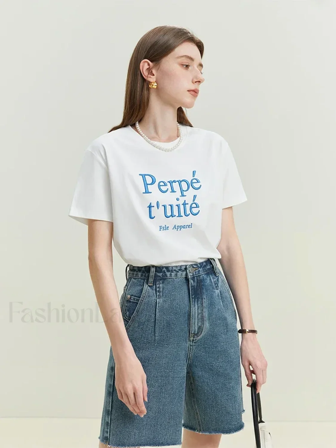 Loose Cool Letter Embroidery T-Shirt - Image 10