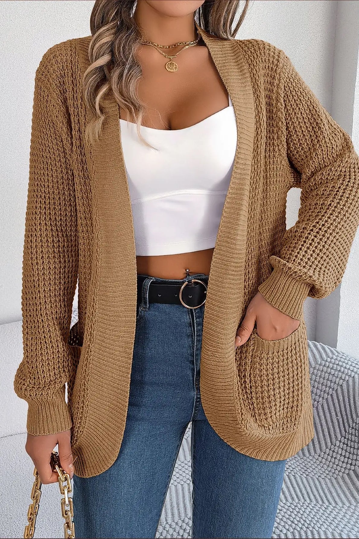 Loose Knit Pocket Cardigan - Image 28