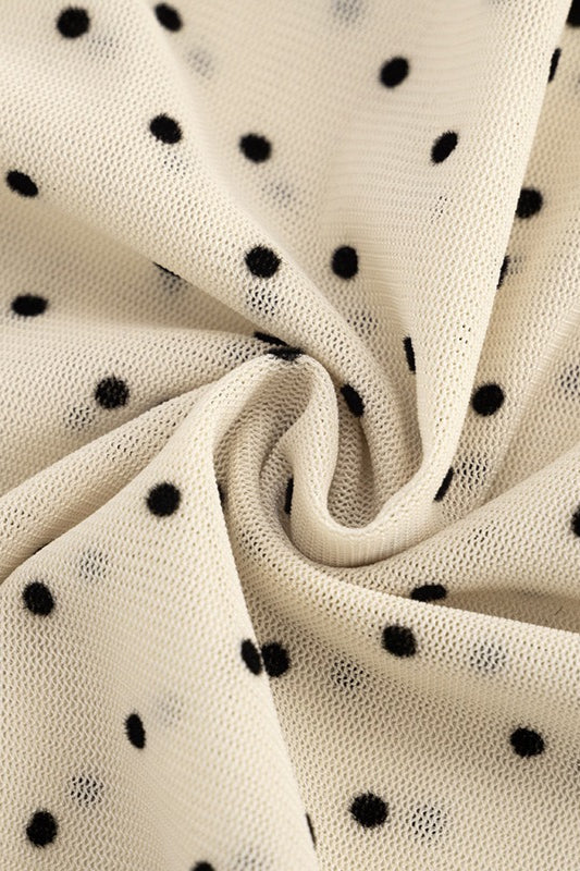 Low Rise Sheer Mesh Polka Dot A Line Skirt - Image 10