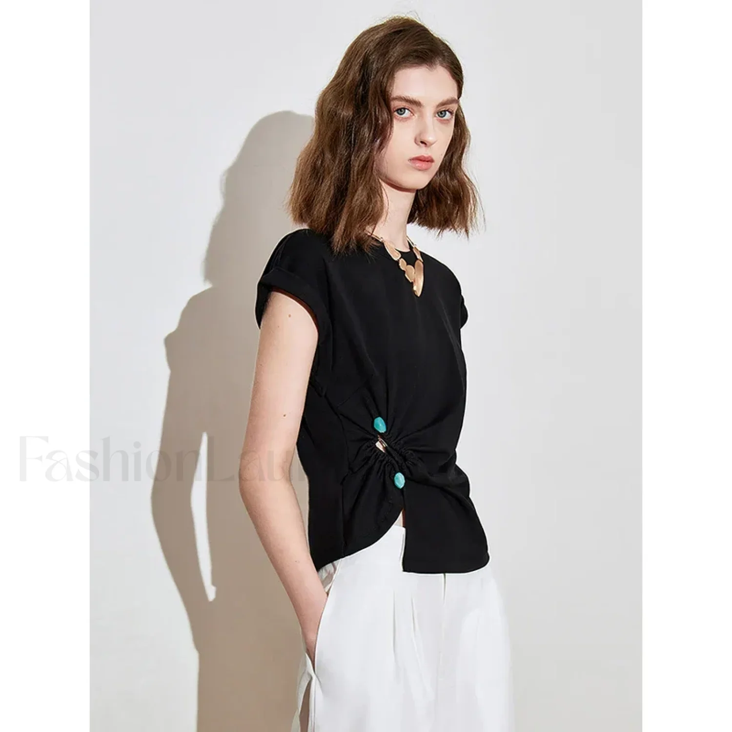 Lyocell Twisted Cotton Short T-Shirt - Image 2