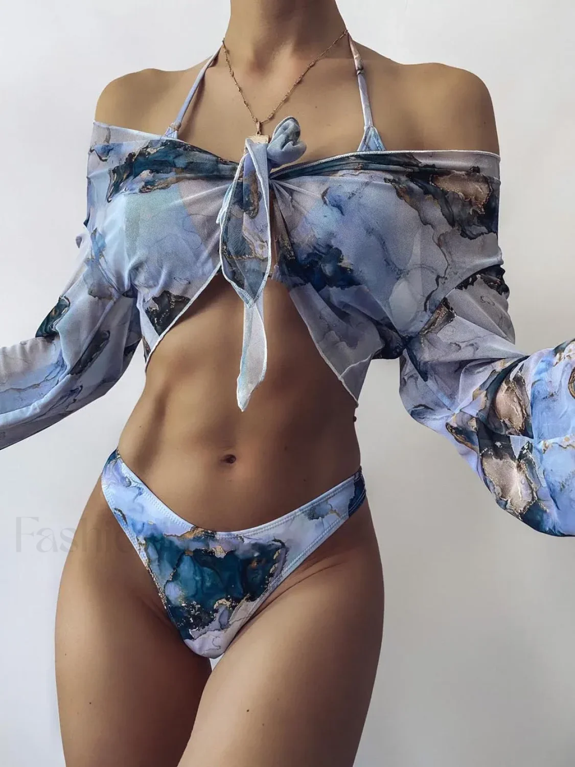 Marble Sport Bandeau Bikini Set - Image 4