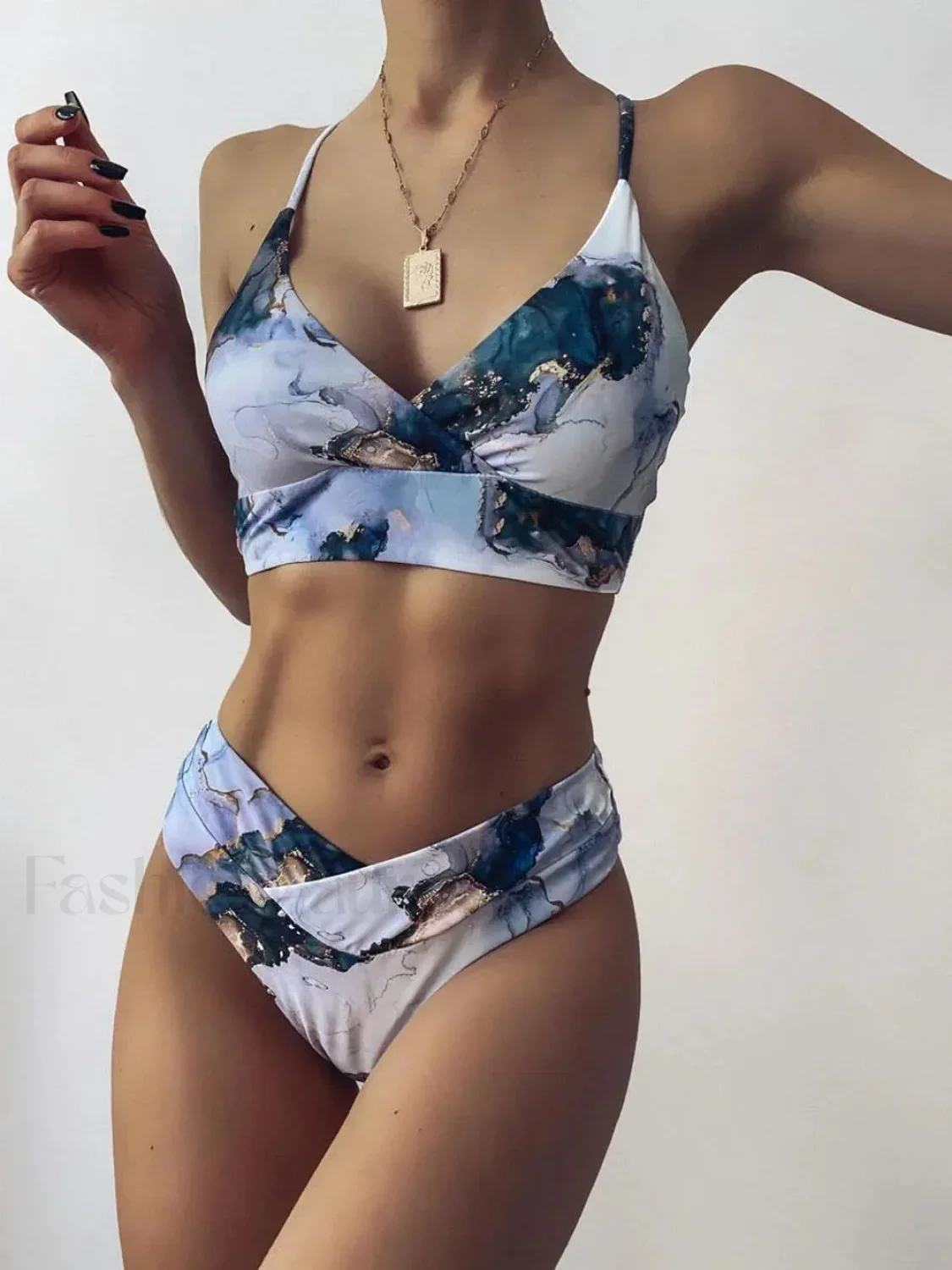 Marble Sport Bandeau Bikini Set - Image 8