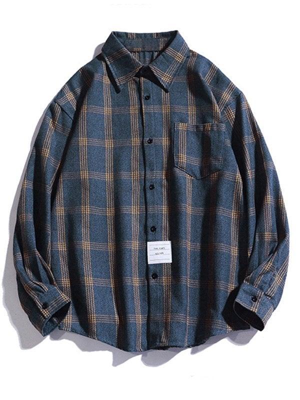 Men's Checkered Long Sleeve Button Shirt - Image 7