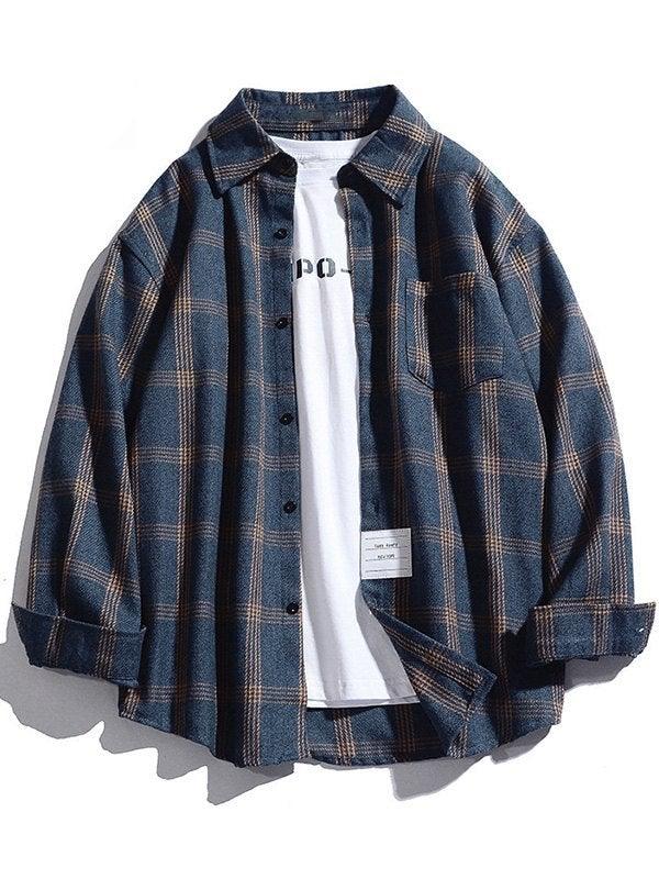 Men's Checkered Long Sleeve Button Shirt - Image 8