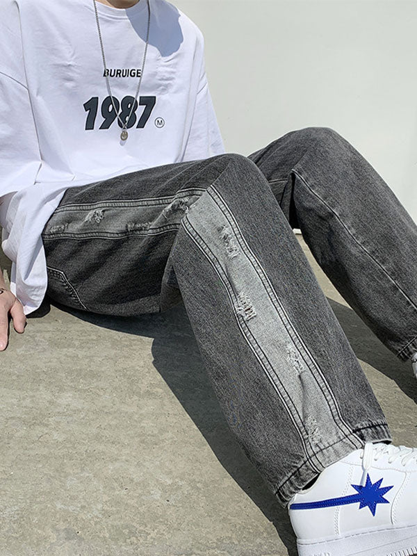 Men's Colorblock Straight Jeans - Image 10