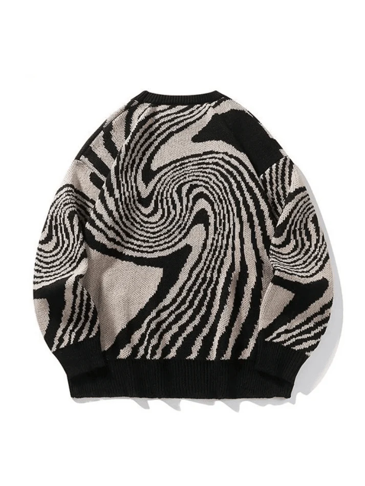Men's Crew Neck Jacquard Knit Sweater - Image 2