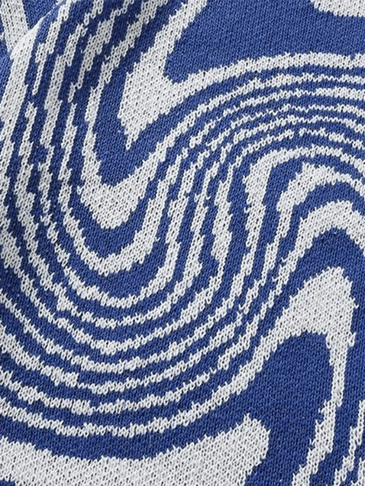 Men's Crew Neck Jacquard Knit Sweater - Image 7