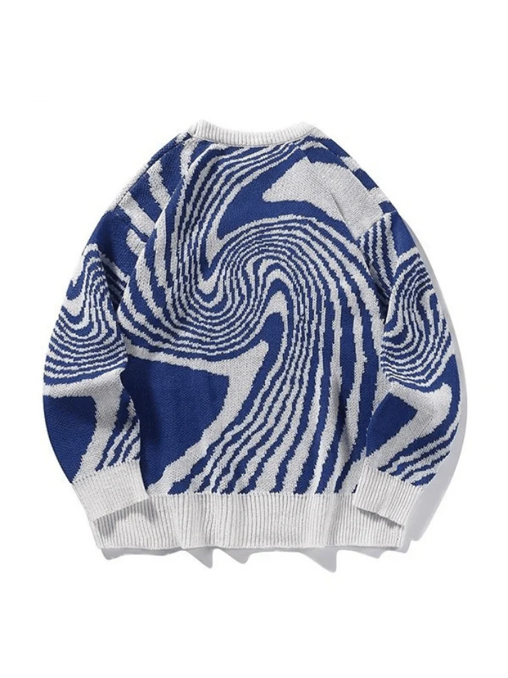 Men's Crew Neck Jacquard Knit Sweater - Image 9