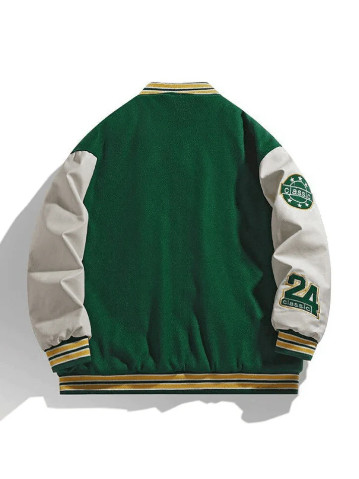 Men's Embroidery Button-Up Varsity Jacket - Image 12