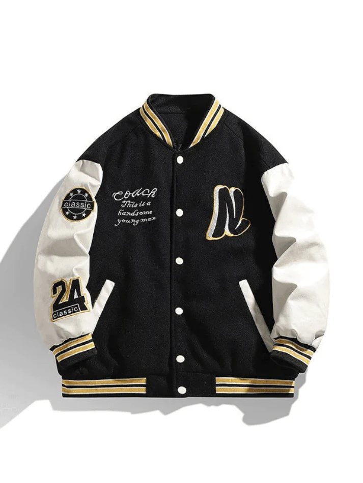 Men's Embroidery Button-Up Varsity Jacket - Image 17