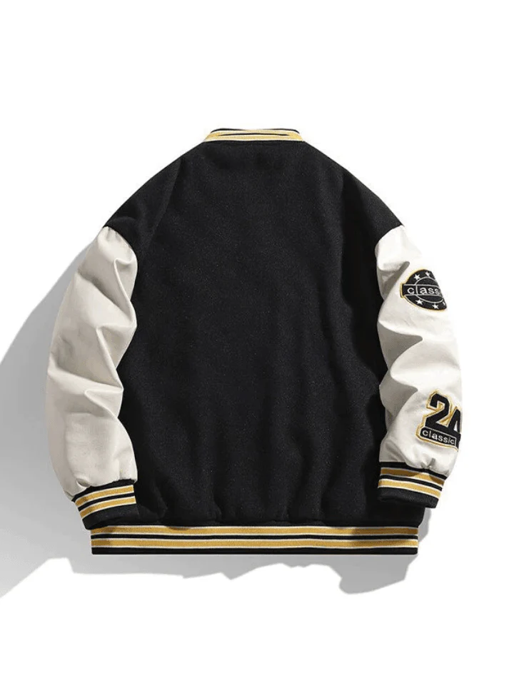 Men's Embroidery Button-Up Varsity Jacket - Image 18