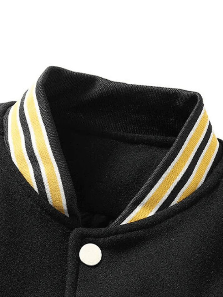 Men's Embroidery Button-Up Varsity Jacket - Image 4