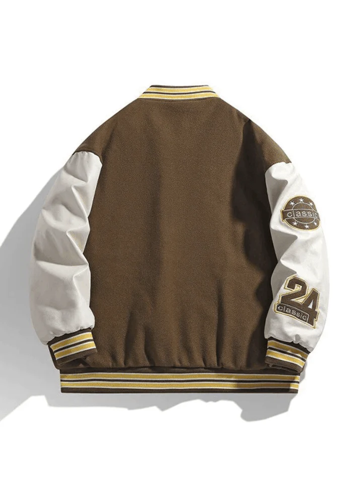 Men's Embroidery Button-Up Varsity Jacket - Image 7
