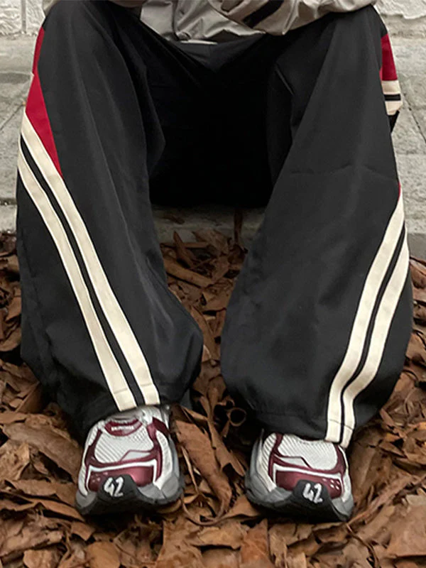 Men's Panel Striped Loose Sweatpants - Image 10