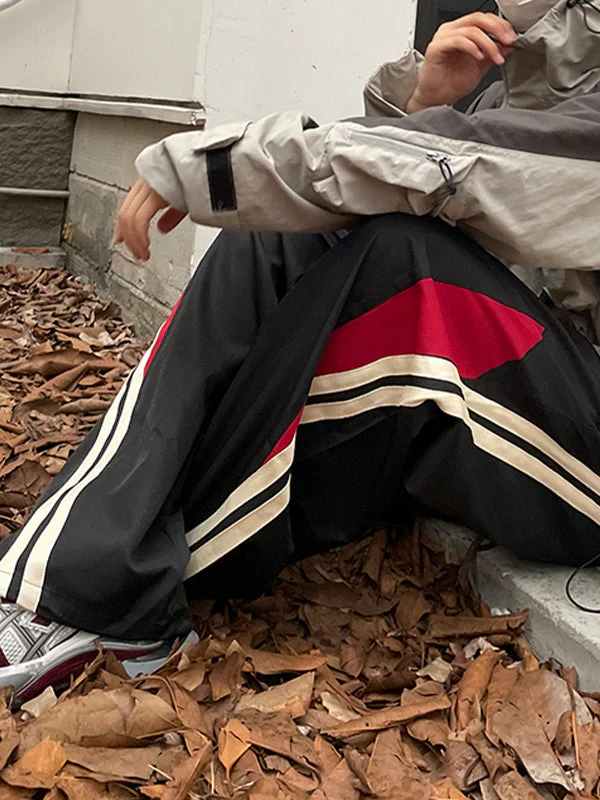 Men's Panel Striped Loose Sweatpants - Image 3