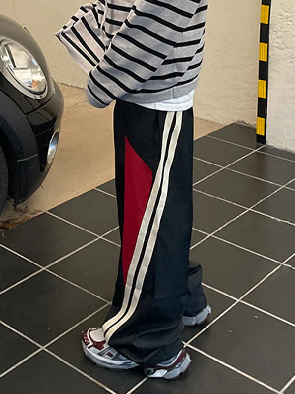 Men's Panel Striped Loose Sweatpants - Image 4