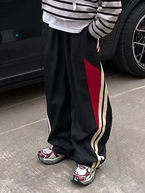 Men's Panel Striped Loose Sweatpants - Image 7