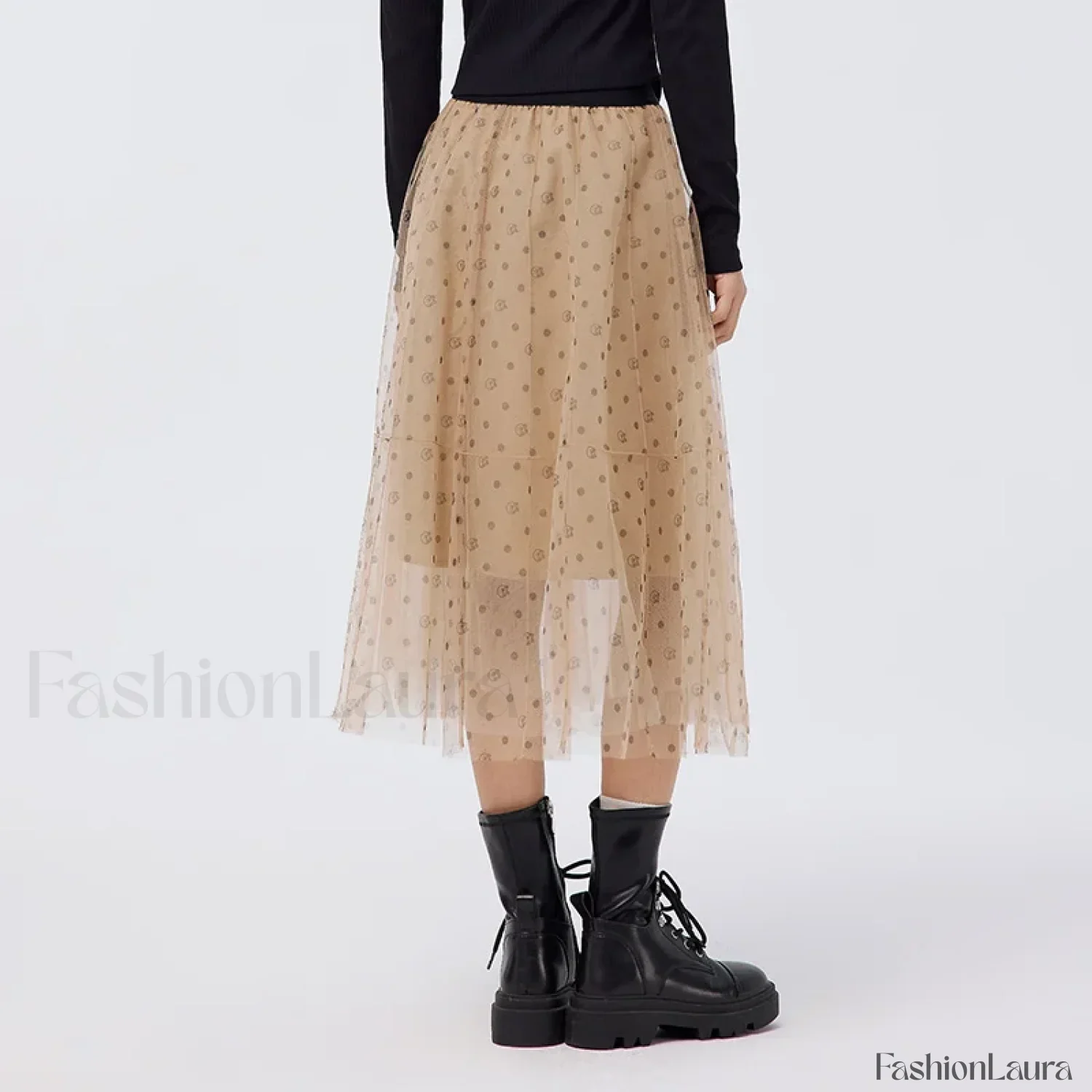 Mesh Polka Dot Umbrella Skirt - Image 13