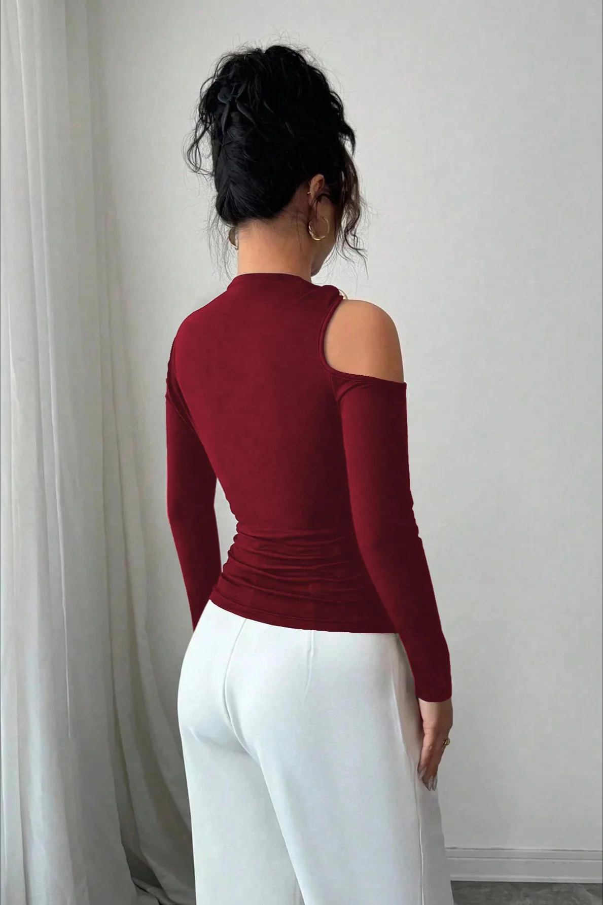 Metallic Trim Bodycon Knit Top - Image 7
