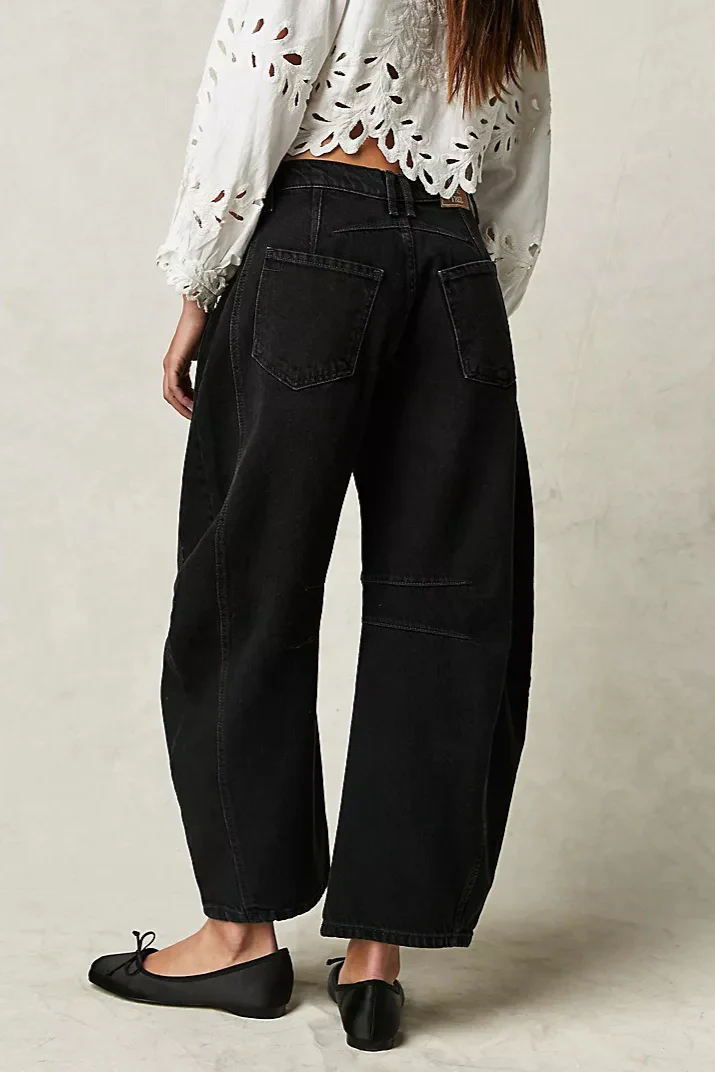 Mid Rise Washed Relaxed Wide Leg Jeans - Image 12