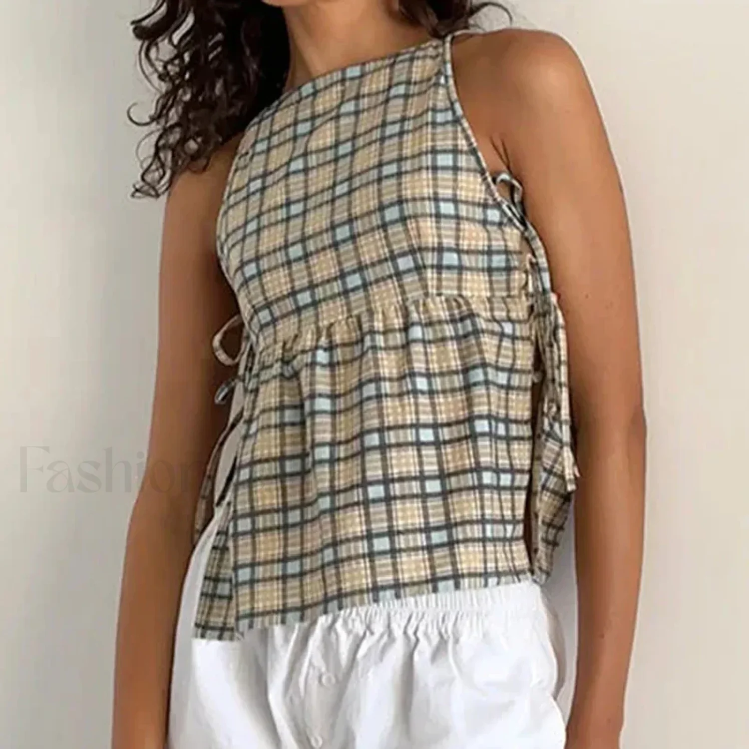 Milkmaid Side-Tie Crop Top - Image 2