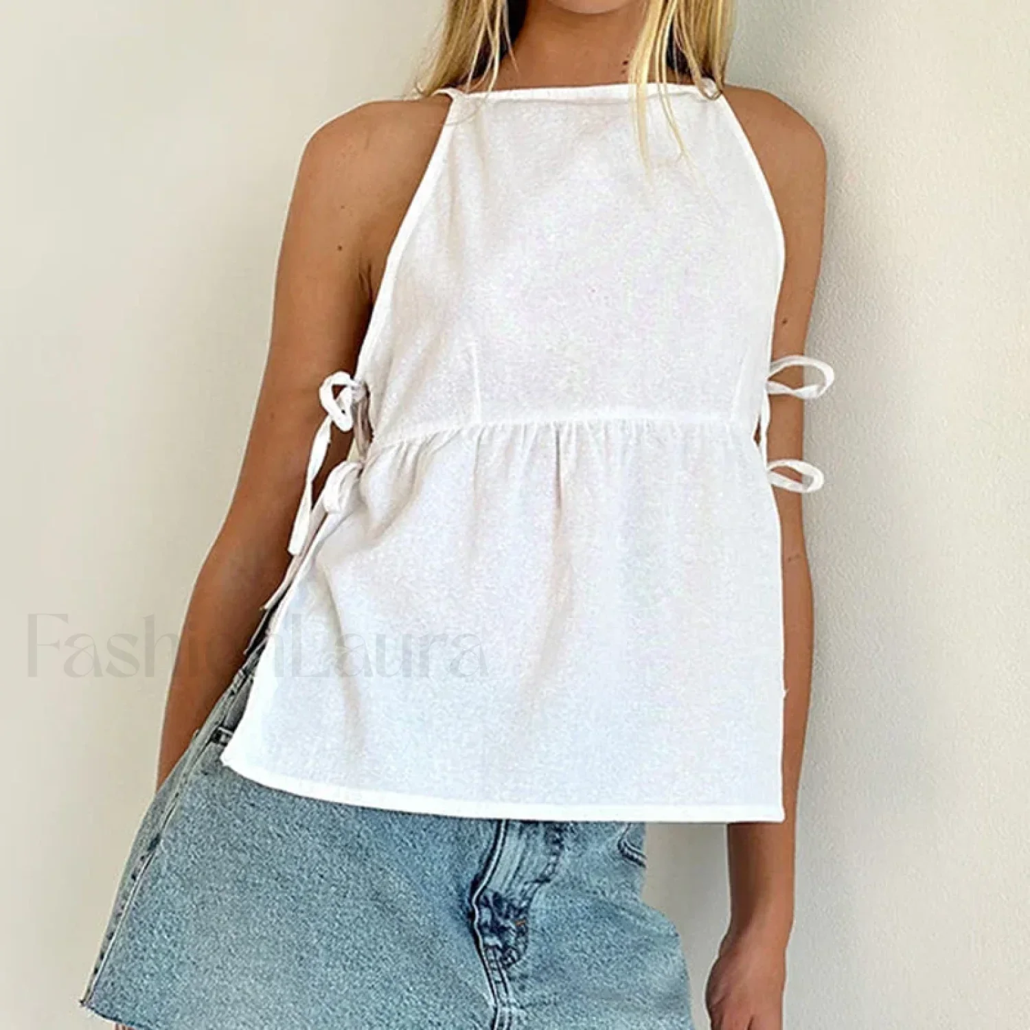 Milkmaid Side-Tie Crop Top - Image 4