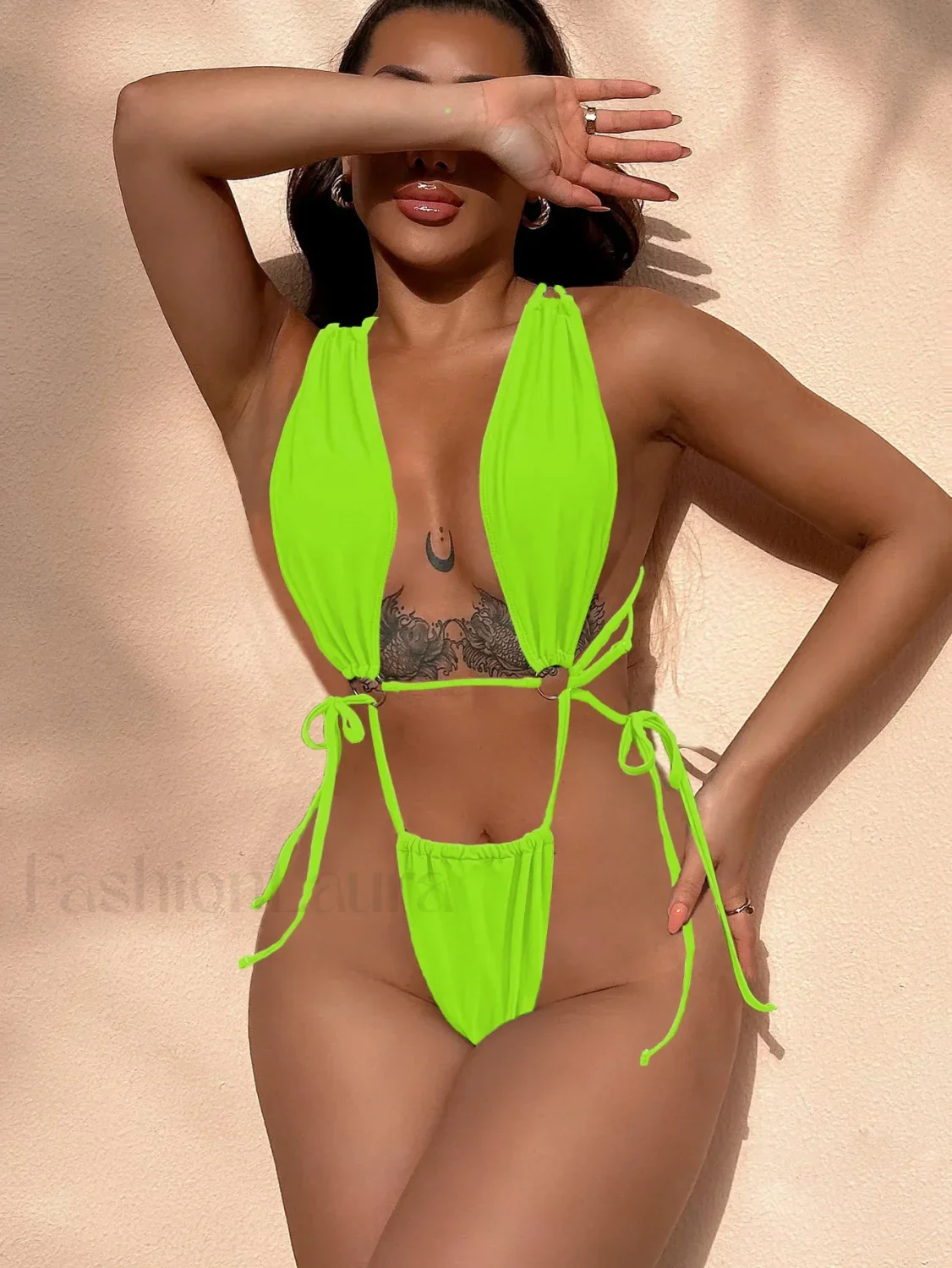 Mini Low Waist Thong One Piece - Image 4