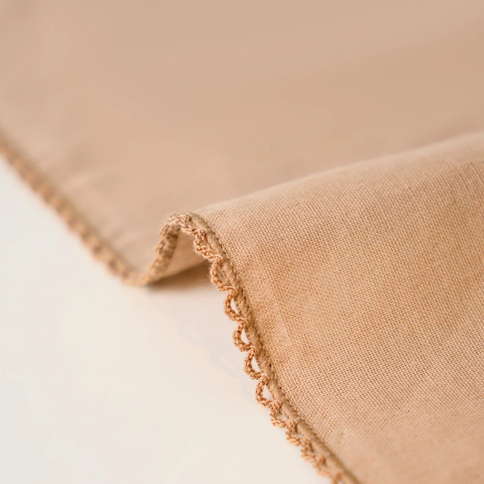Minimal Cotton Double Layer Ruffle Trim Square Scarf - Image 9