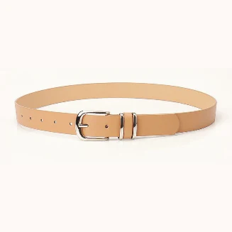 Minimal Textured Double Ring Buckle Waist Belt - Image 8