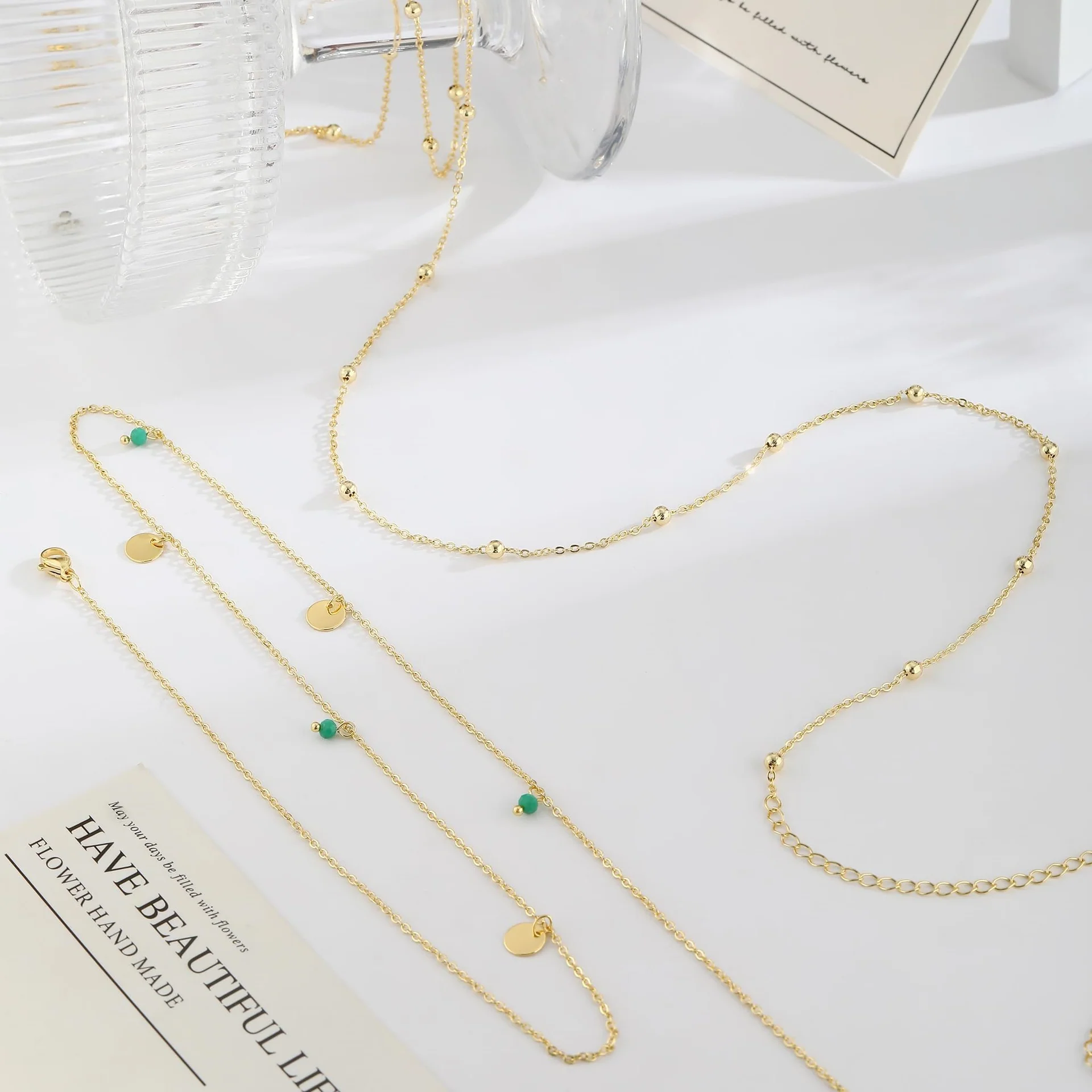 Minimal Turquoise Sequin Waist Chain Set - Image 4