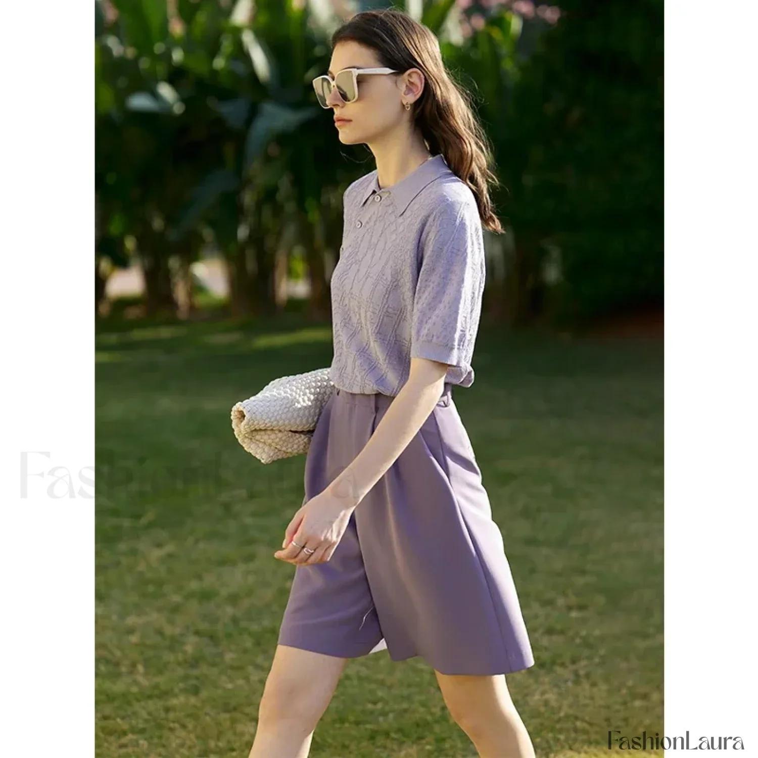Minimalism Office Lady Shirring Wide Leg Casual Short - Image 15