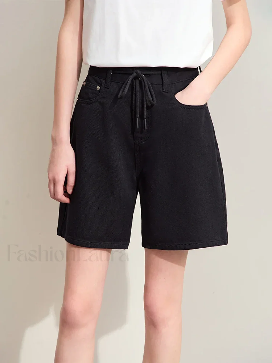 Minimalism Women Denim Casual Loose Retro Straight Short - Image 10