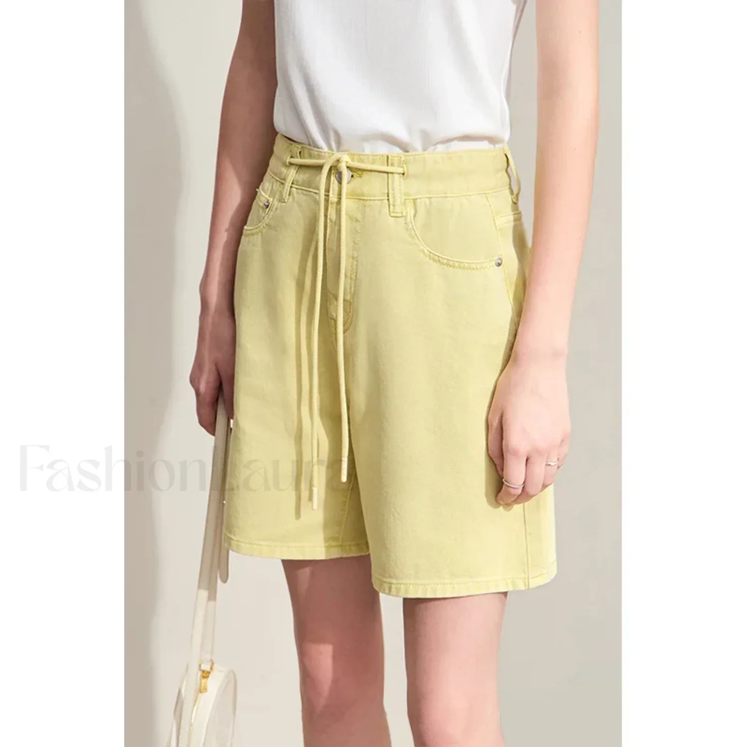 Minimalism Women Denim Casual Loose Retro Straight Short - Image 5