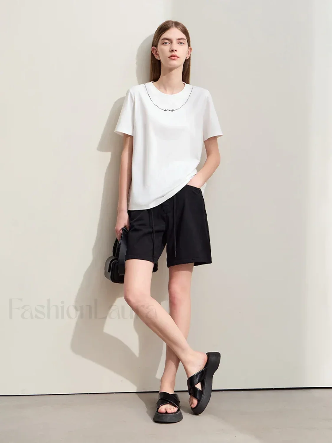 Minimalism Women Denim Casual Loose Retro Straight Short - Image 9